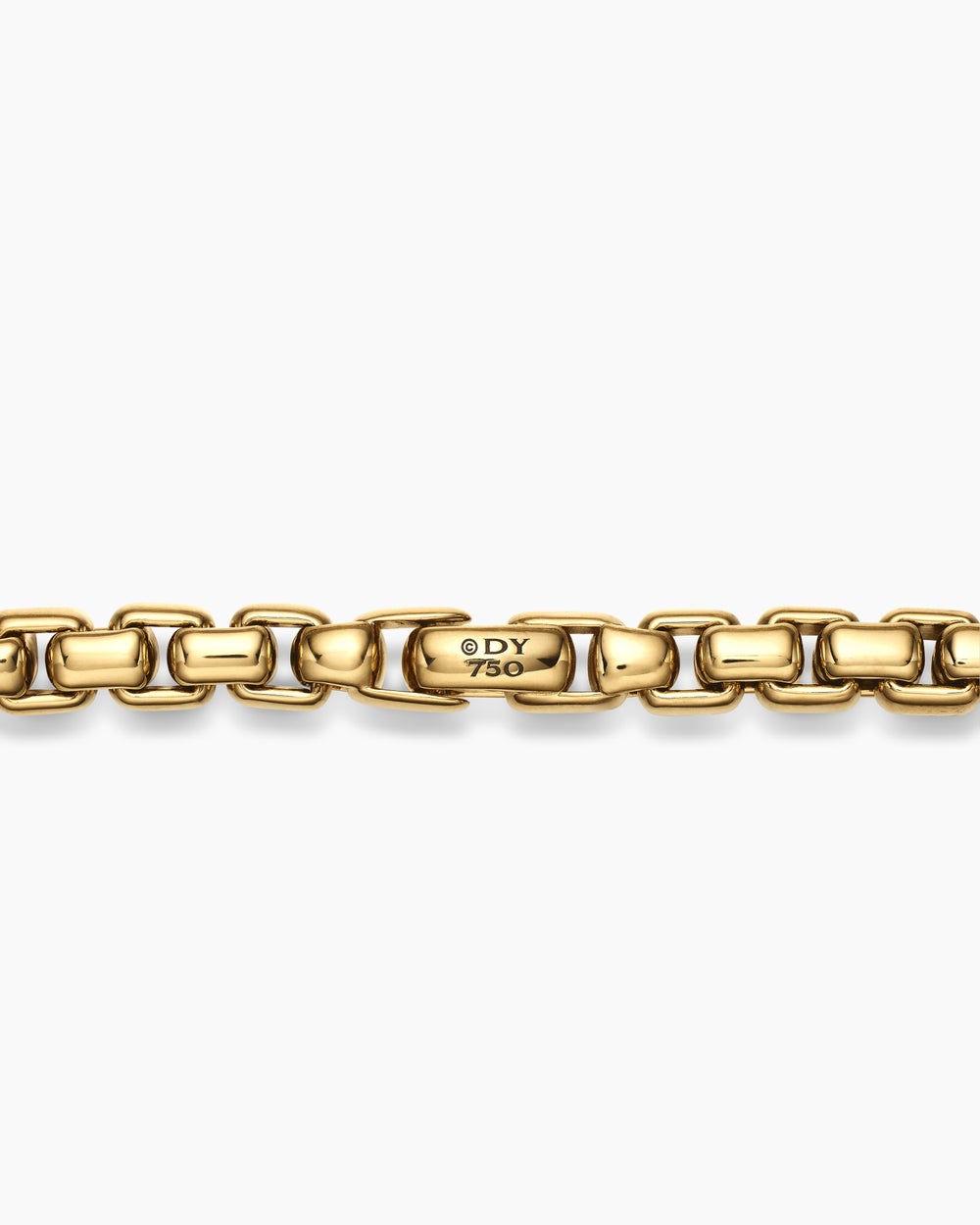 Mens Box Chain Necklace in 18K Yellow Gold, 7.5mm