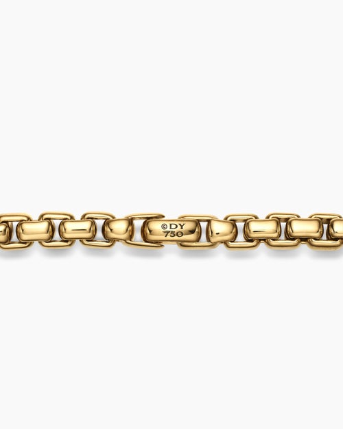 Mens Box Chain Necklace in 18K Yellow Gold, 7.5mm