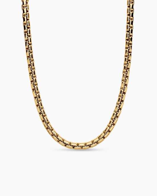 Box Chain Necklace in 18K Yellow Gold, 7.5mm