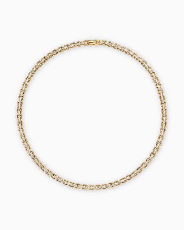 Box Chain Necklace in 18K Yellow Gold, 7.5mm