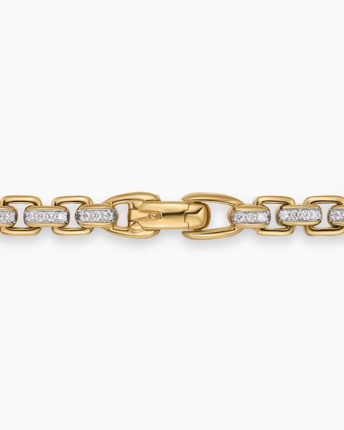 Mens Box Chain Necklace in 18K Yellow Gold, 7.5mm
