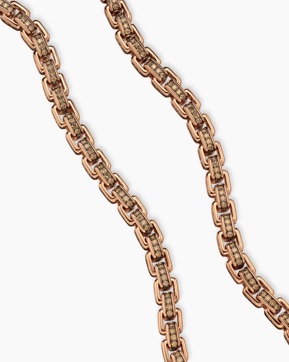 Mens Box Chain Necklace in 18K Rose Gold, 7.5mm