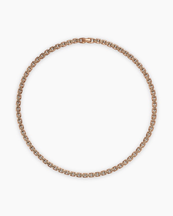 Box Chain Necklace in 18K Rose Gold, 7.5mm