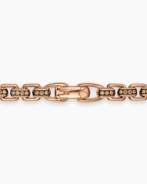 Mens Box Chain Necklace in 18K Rose Gold, 7.5mm