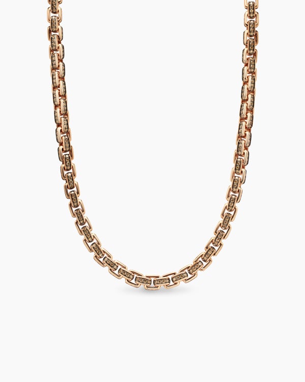 Box Chain Necklace in 18K Rose Gold, 7.5mm