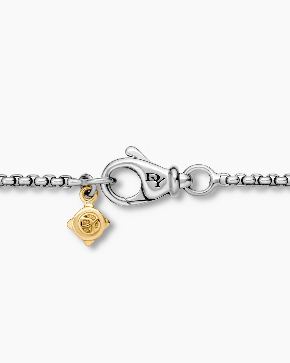Collier Box Chain en argent sterling avec accents en or jaune 14 carats, 1,7 mm femmes