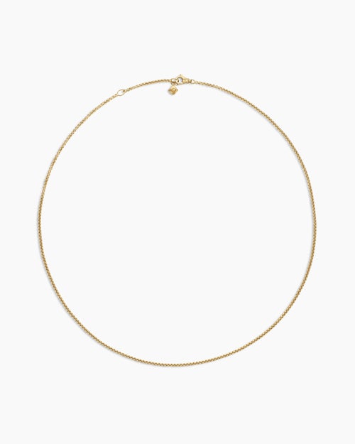 Womens Box Chain Necklace in 18K Yellow Gold, 1.7mm