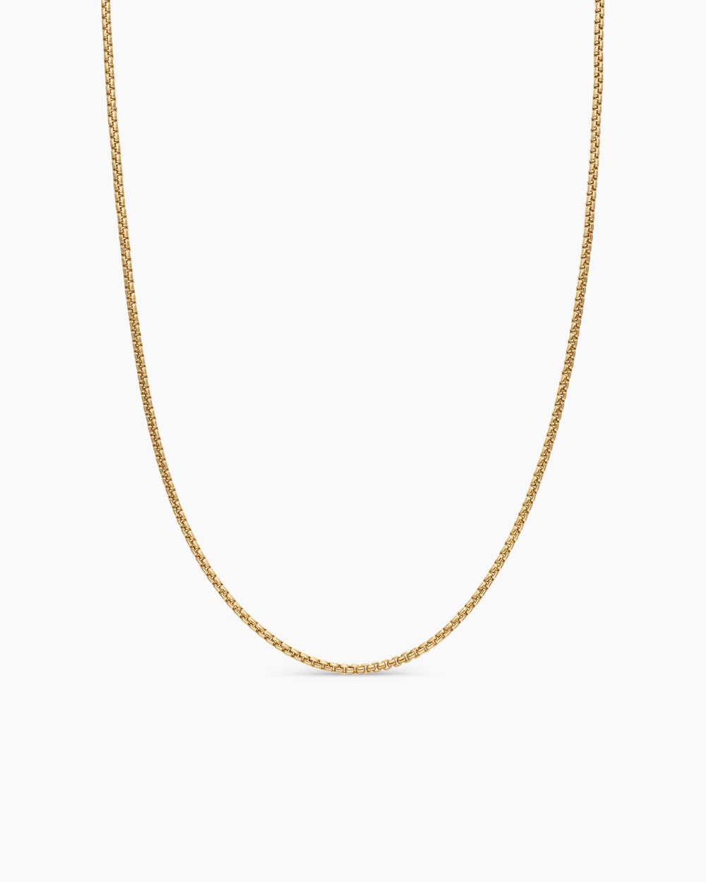 Womens Box Chain Necklace in 18ct Yellow Gold, 1.7mm