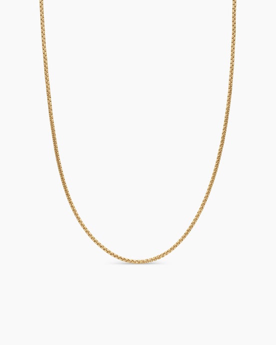 Box Chain Necklace in 18K Yellow Gold, 1.7mm