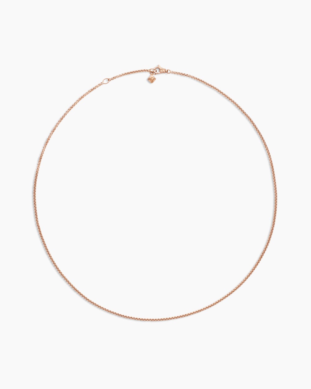Womens Box Chain Necklace in 18K Rose Gold, 1.7mm