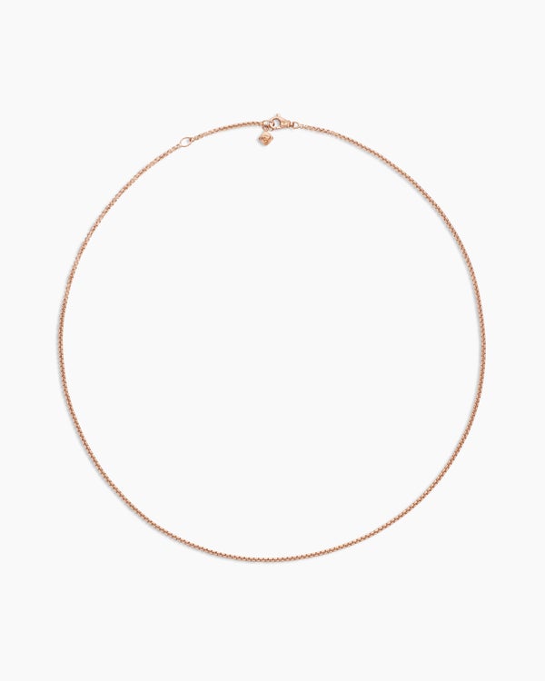 Box Chain Necklace in 18K Rose Gold, 1.7mm