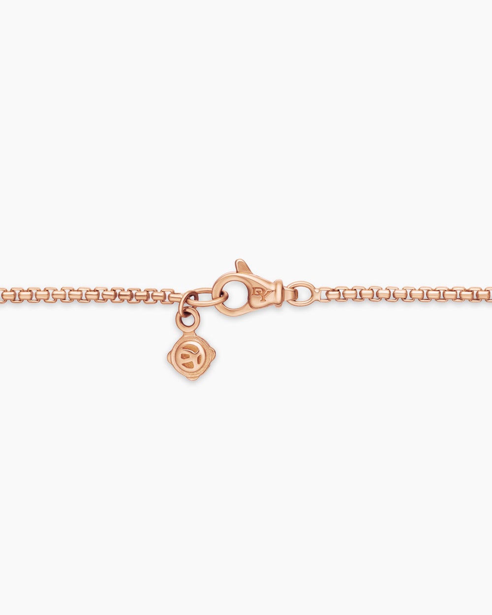 Womens Box Chain Necklace in 18K Rose Gold, 1.7mm