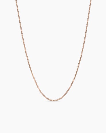 Box Chain Necklace in 18K Rose Gold, 1.7mm