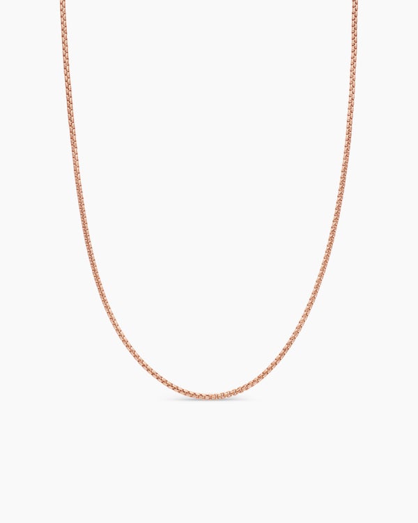 Box Chain Necklace in 18K Rose Gold, 1.7mm