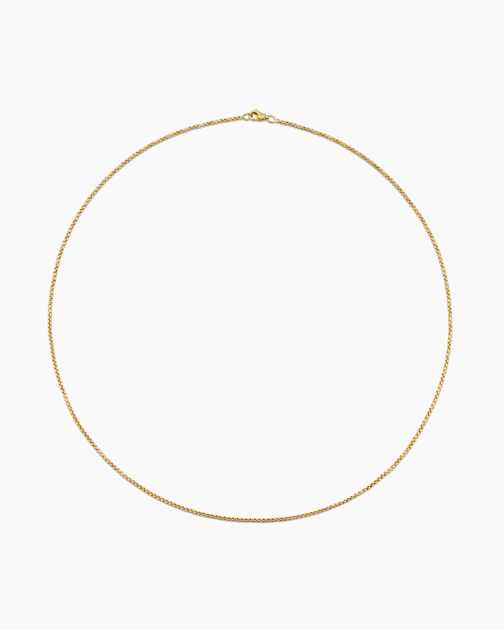Mens Box Chain Necklace in 18K Yellow Gold, 1.7mm