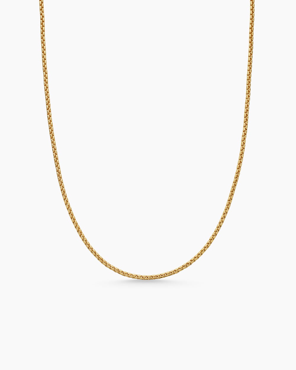 Mens Box Chain Necklace in 18K Yellow Gold, 1.7mm