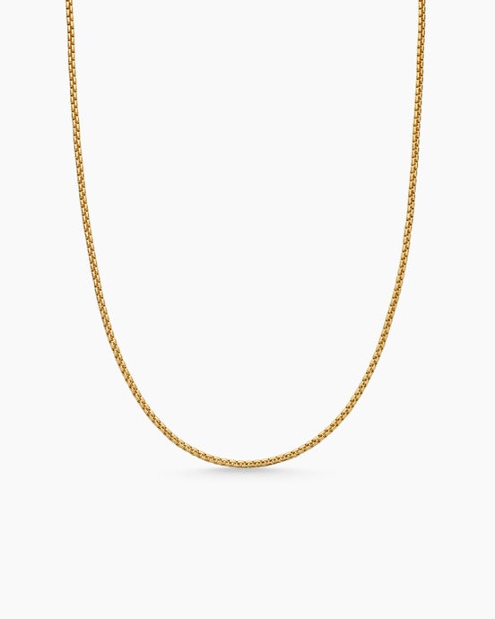 Box Chain Necklace in 18K Yellow Gold, 1.7mm