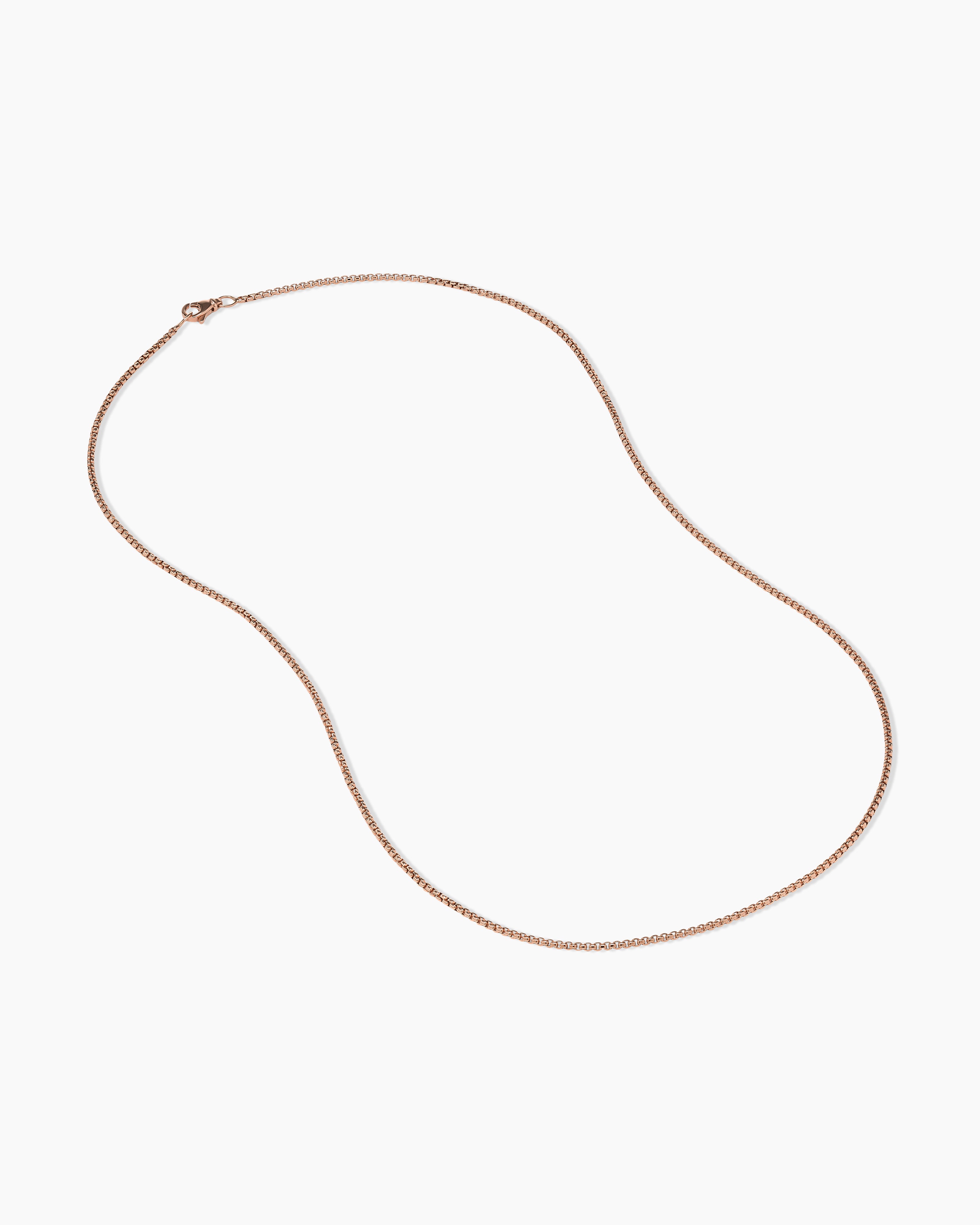 David Yurman Men's Medium Box Chain Necklace in 18K Rose Gold - Rose Gold - Size 22