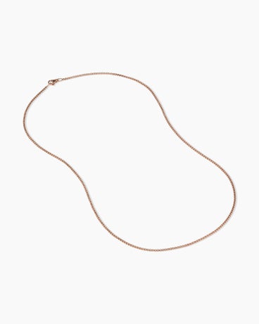 Box Chain Necklace in 18K Rose Gold, 1.7mm
