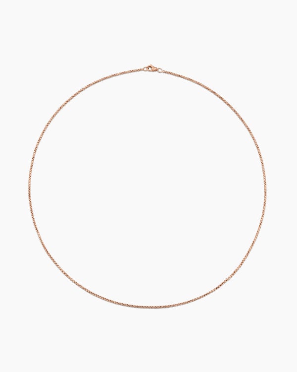 Box Chain Necklace in 18K Rose Gold, 1.7mm