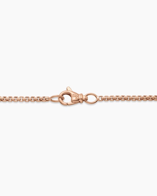 Mens Box Chain Necklace in 18K Rose Gold, 1.7mm