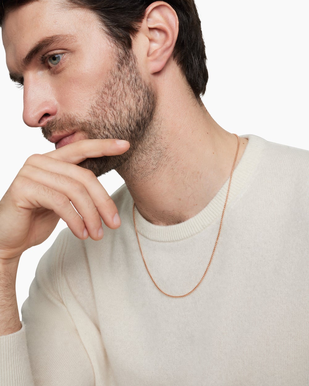 Collier Box Chain en or rose 18 carats, 1,7 mm hommes