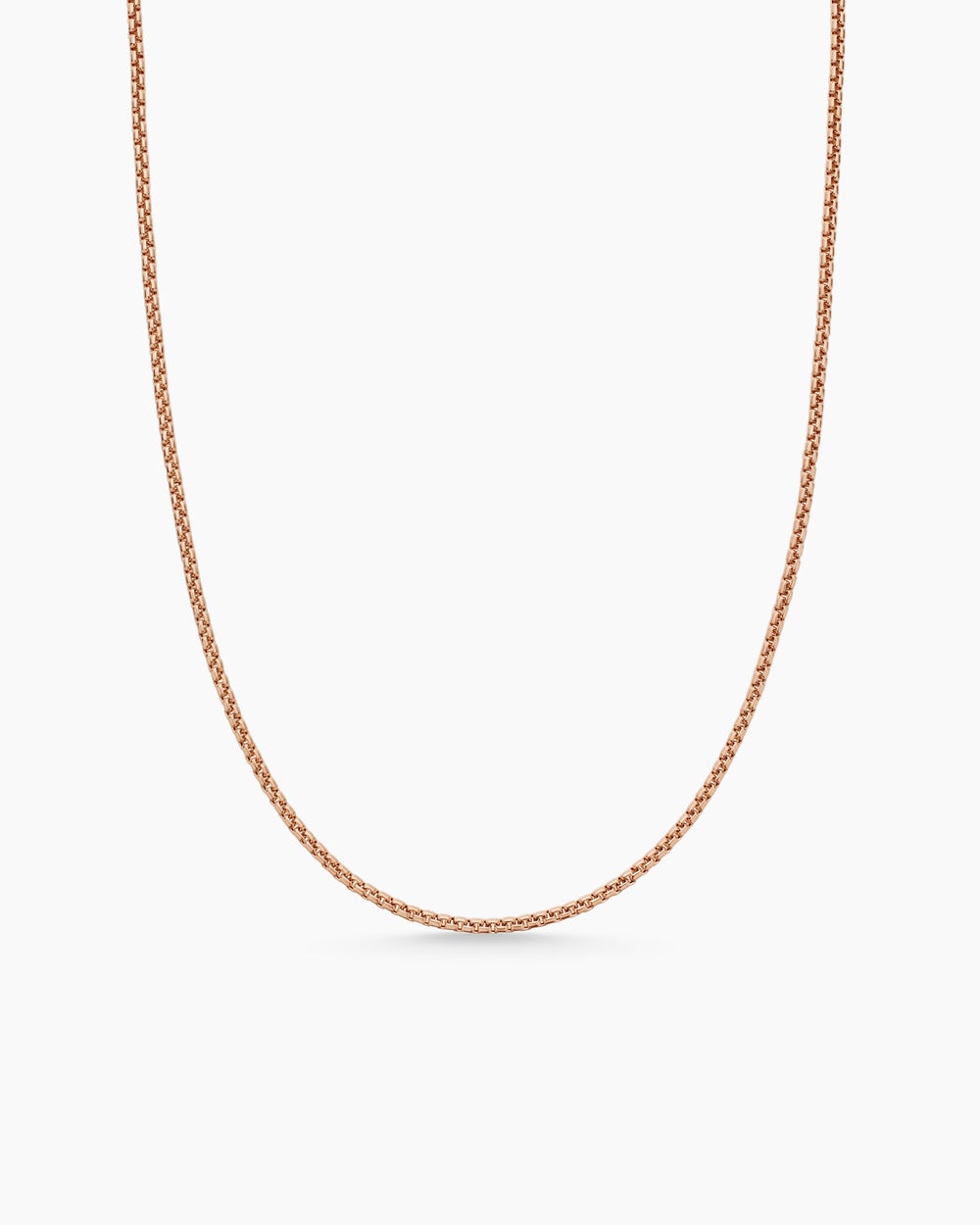 Collier Box Chain en or rose 18 carats, 1,7 mm hommes