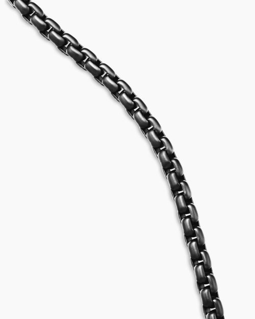 Mens Box Chain Necklace with Stainless Steel and Sterling Silver, 5mm