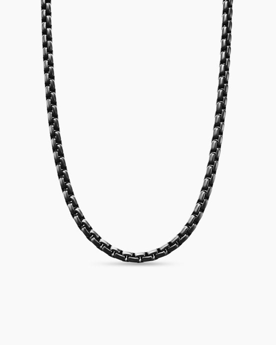 Box Chain Necklace with Stainless Steel and Sterling Silver, 5mm