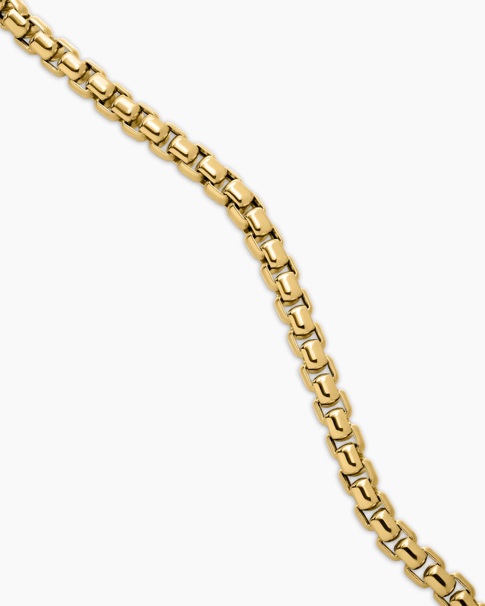 Mens Box Chain Necklace in 18K Yellow Gold, 5mm