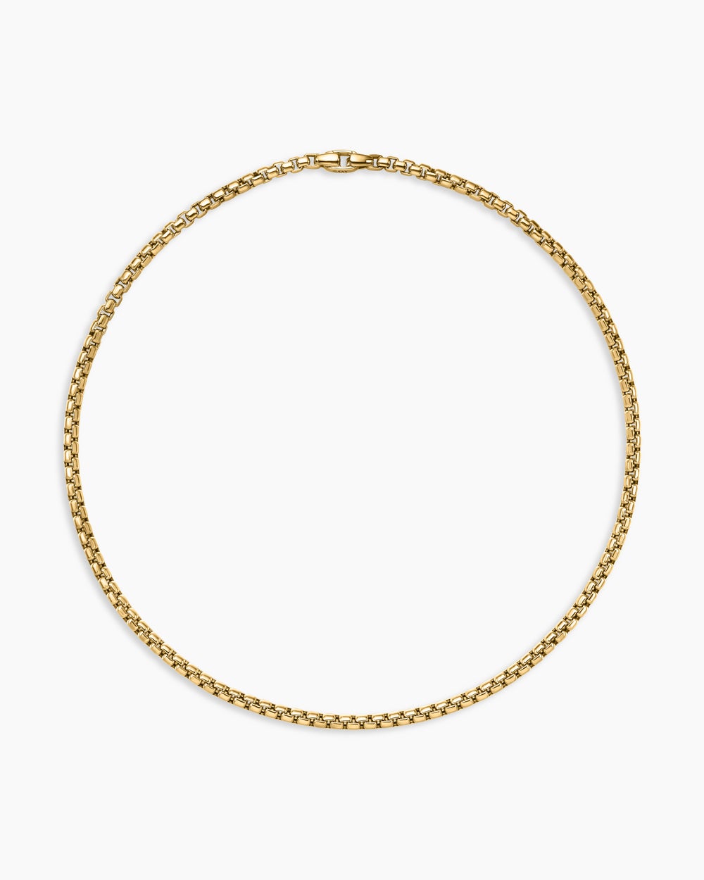 Mens Box Chain Necklace in 18K Yellow Gold, 5mm