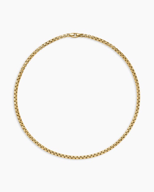 Mens Box Chain Necklace in 18K Yellow Gold, 5mm