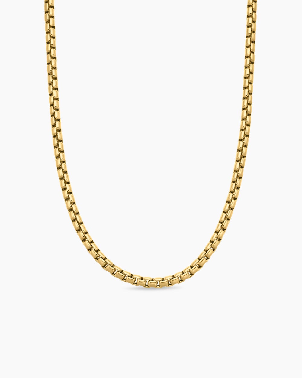 Mens Box Chain Necklace in 18K Yellow Gold, 5mm