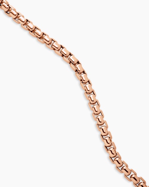 Mens Box Chain Necklace in 18K Rose Gold, 5mm