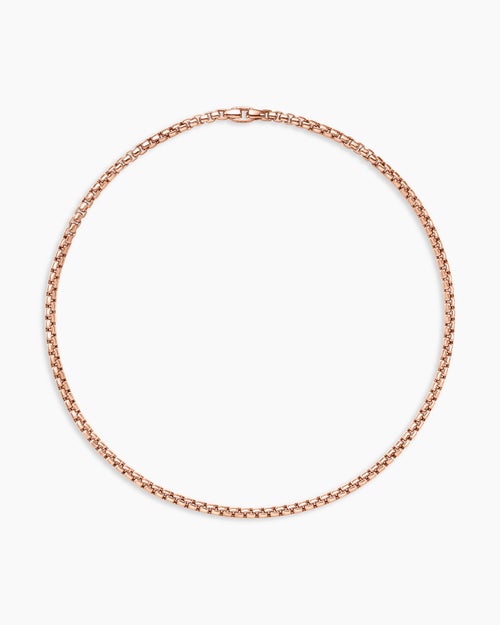 Mens Box Chain Necklace in 18K Rose Gold, 5mm