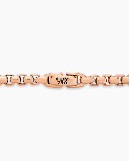 Mens Box Chain Necklace in 18K Rose Gold, 5mm