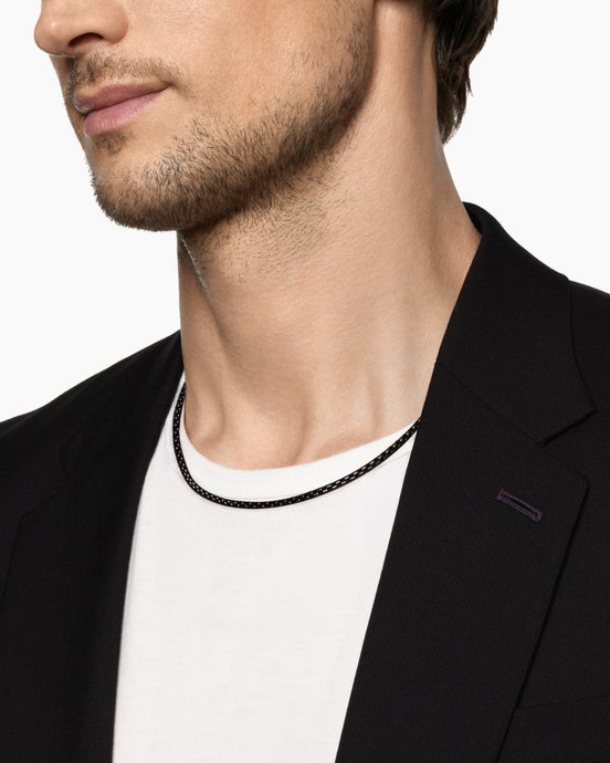 Box Chain Necklace in Darkened Stainless Steel, 4mm