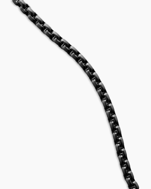Mens Box Chain Necklace in Darkened Stainless Steel, 4mm