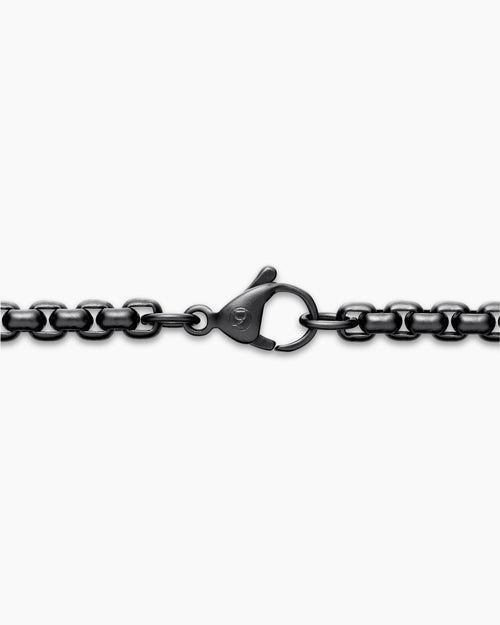 Mens Box Chain Necklace in Darkened Stainless Steel, 4mm