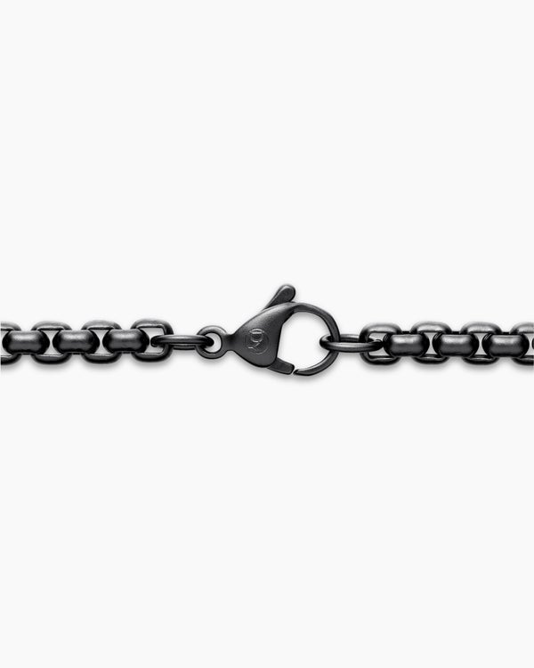Box Chain Necklace in Darkened Stainless Steel, 4mm