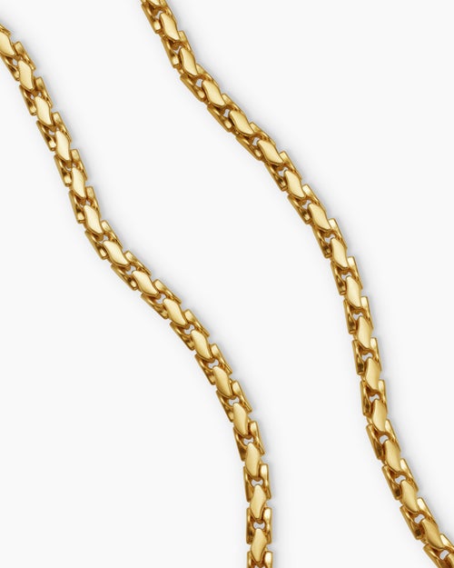 Mens Fluted Chain Necklace in 18K Yellow Gold, 5mm