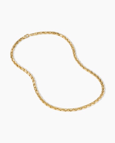 Fluted Chain Necklace in 18K Yellow Gold, 5mm