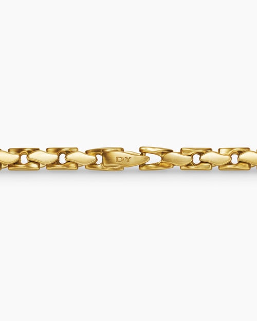 Mens Fluted Chain Necklace in 18K Yellow Gold, 5mm