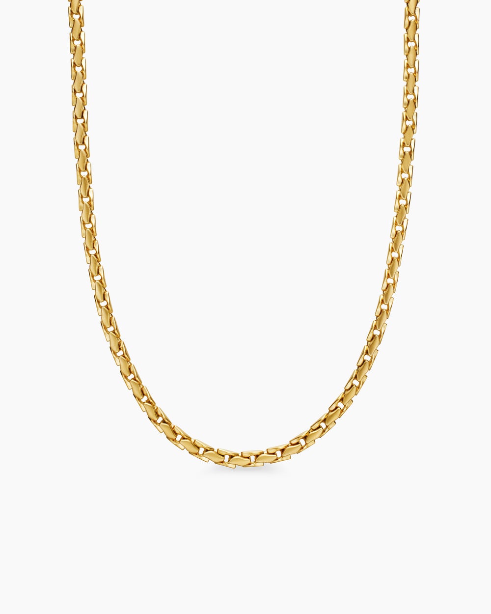 Mens Fluted Chain Necklace in 18K Yellow Gold, 5mm