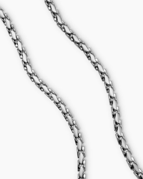 Mens Fluted Chain Necklace in Sterling Silver, 5mm