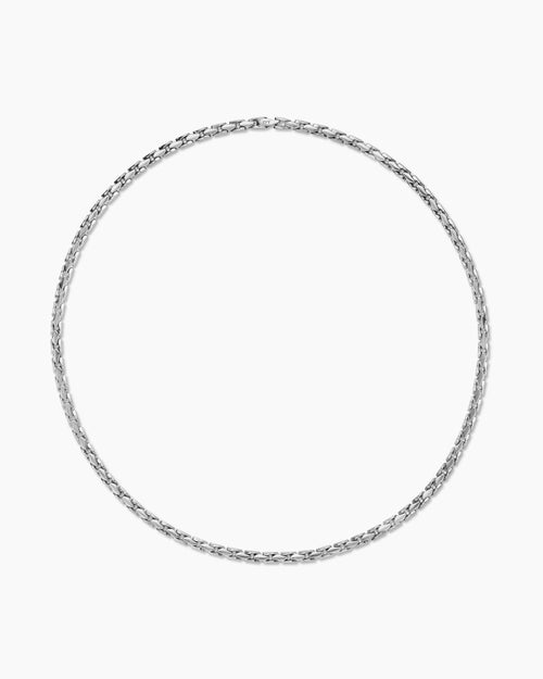Mens Fluted Chain Necklace in Sterling Silver, 5mm