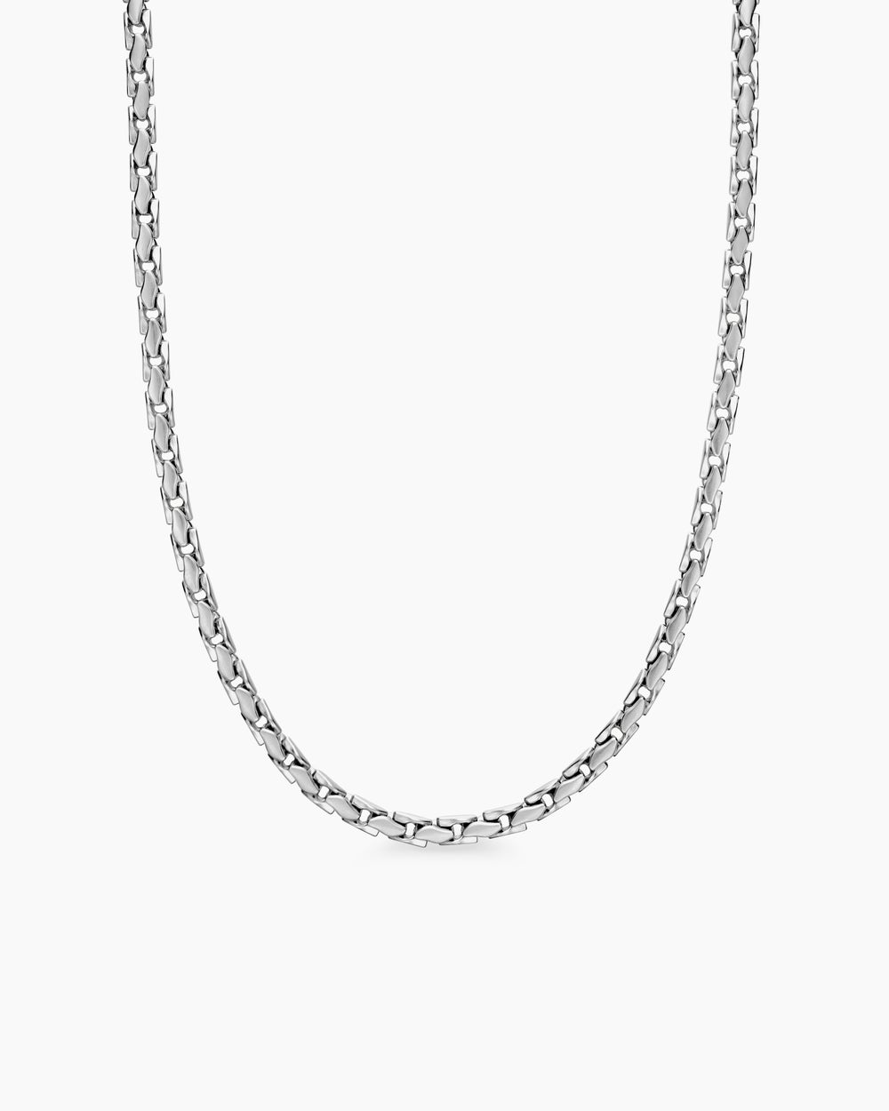 Mens Fluted Chain Necklace in Sterling Silver, 5mm