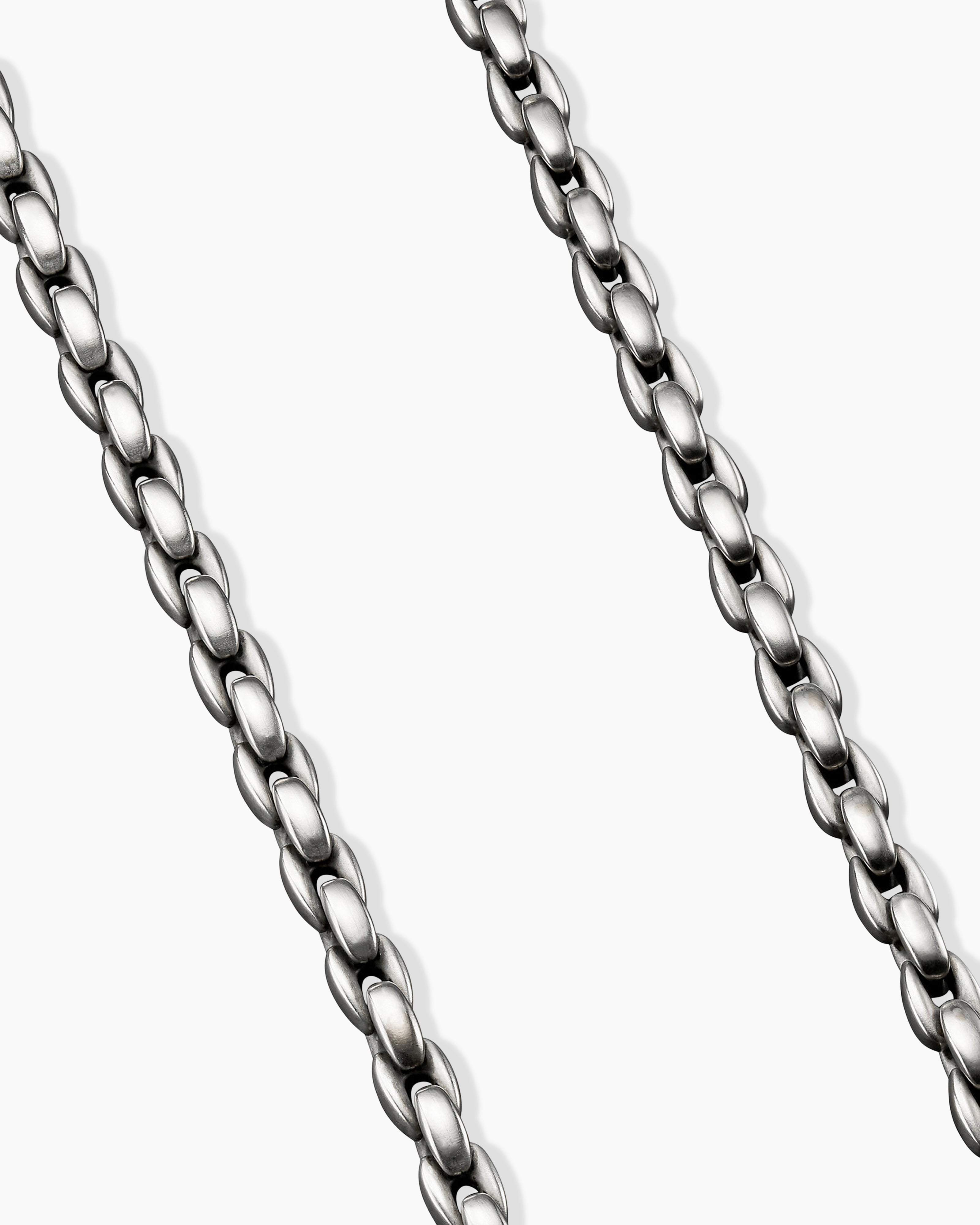 David Yurman Men's Box Chain Necklace in Stainless Steel and Sterling Silver, 7.3mm - Black - Size 22