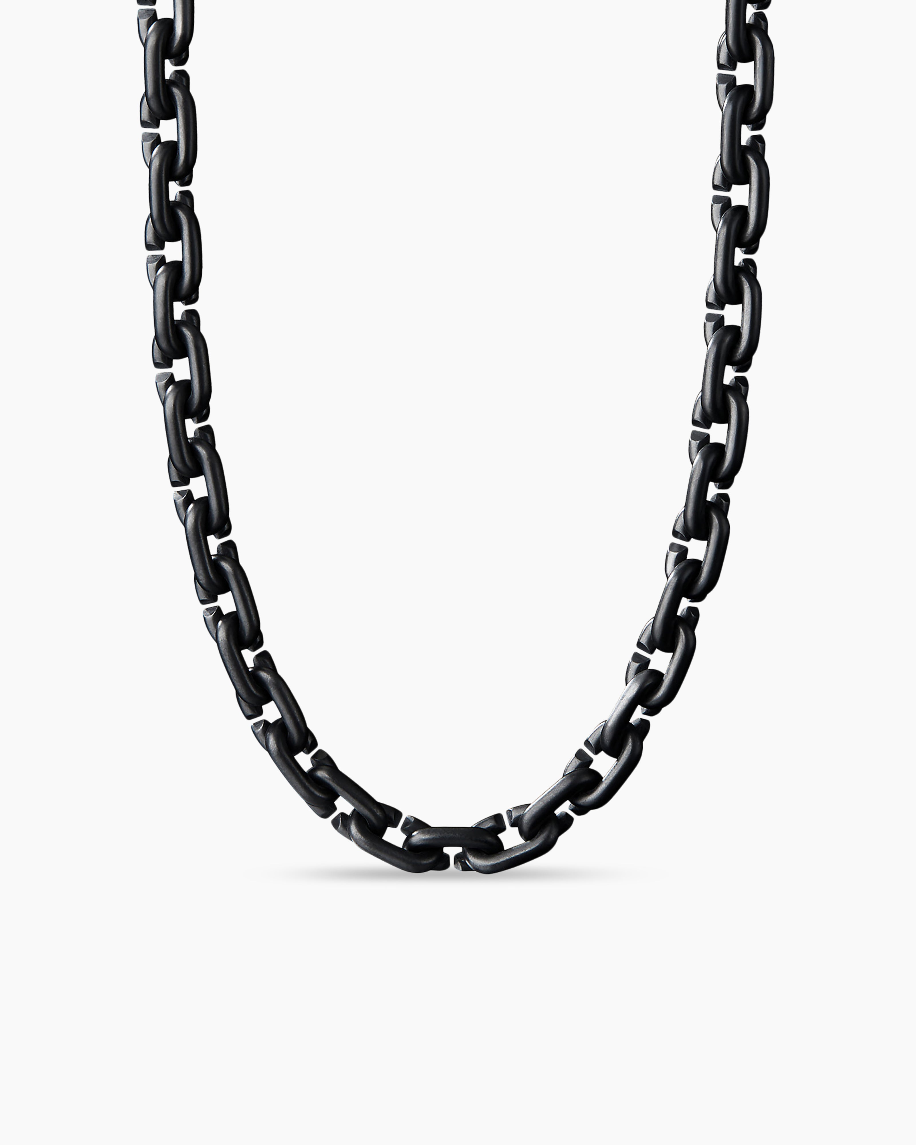 David Yurman Men's Chain Link Narrow Necklace with Black Titanium