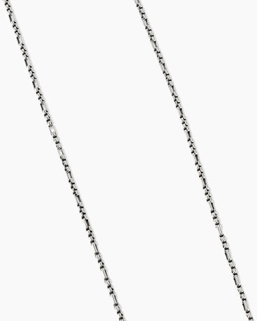Open Station Box Chain Necklace in Sterling Silver, 3mm